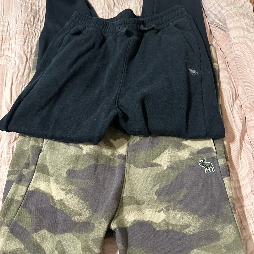 Abercrombie Kids Black and Camouflage Joggers
